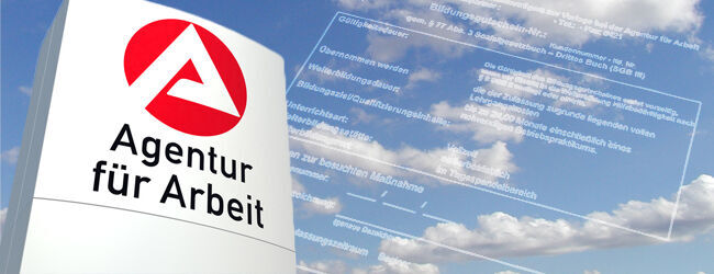 ein Schild der Agentur für Arbeit
